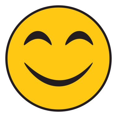 Gülümseyen gülücük, illüstrasyon, beyaz arkaplandaki vektör.