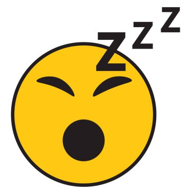 Uykulu gülümseme, resimleme, beyaz arkaplandaki vektör.