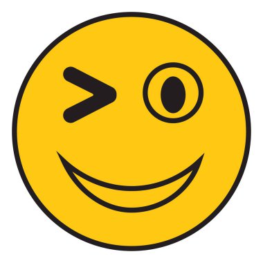 Flört eden gülücük, illüstrasyon, beyaz arkaplandaki vektör.