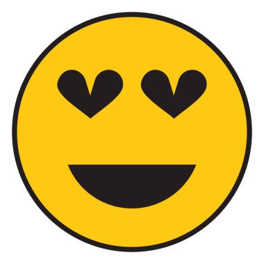 Aşıkken gülümseyen, resimli, beyaz arkaplandaki vektör.