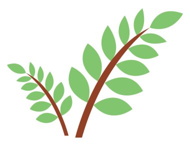 Bahar ağacı dalı, illüstrasyon, beyaz arkaplandaki vektör.