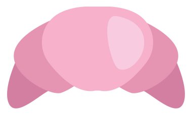 Pembe kruvasan, illüstrasyon, beyaz arkaplanda vektör..