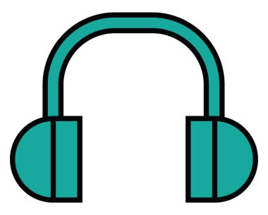 Teknoloji aygıtı kulaklıkları, illüstrasyon, beyaz arkaplandaki vektör.