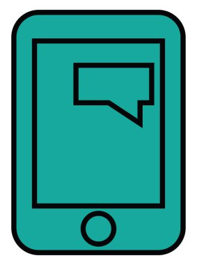 Teknoloji aygıtı cep telefonu, illüstrasyon, beyaz arkaplan üzerindeki vektör.