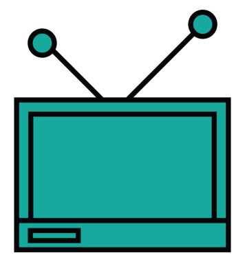 Teknoloji aygıtı televizyon, illüstrasyon, beyaz arkaplan üzerindeki vektör.