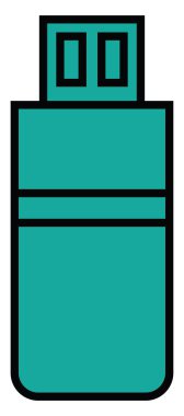 Teknoloji aygıtı USB Taşıyıcı, illüstrasyon, beyaz arkaplan üzerindeki vektör.