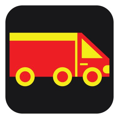 Ulaşım mini kamyonu, illüstrasyon, beyaz arka planda vektör.