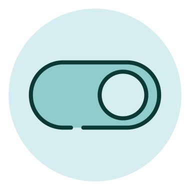 Beyaz arkaplanda düğme simgesi, illüstrasyon, vektör.