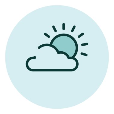 Beyaz arkaplanda hava durumu simgesi, illüstrasyon, vektör.