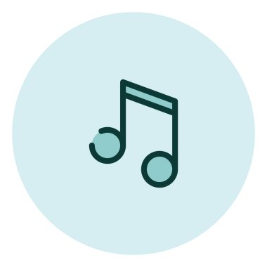 Müzik simgesi, illüstrasyon, beyaz arkaplan üzerindeki vektör.
