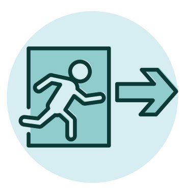 Beyaz arkaplanda uyarı işareti çıkışı, illüstrasyon, vektör.