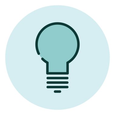 Beyaz arkaplan üzerindeki fikir simgesi, illüstrasyon, vektör.