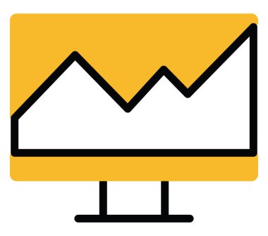 Beyaz arkaplan üzerinde analiz simgesi, illüstrasyon, vektör.