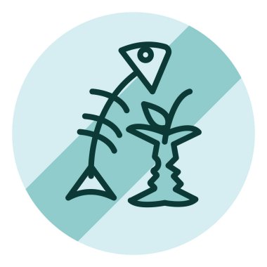 Beyaz arkaplanda çöp, illüstrasyon, vektör olmaması uyarısı.