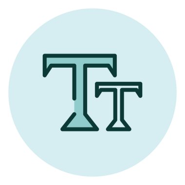 Metin simgesi, illüstrasyon, beyaz arkaplan üzerindeki vektör.