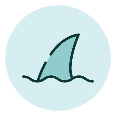 Uyarı işareti köpekbalığı, illüstrasyon, beyaz arkaplan üzerindeki vektör.