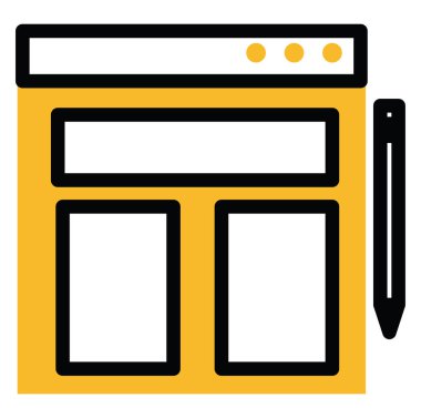 Beyaz arkaplanda içerik simgesi, illüstrasyon, vektör.