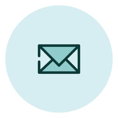 Beyaz arkaplan üzerindeki e- posta simgesi, illüstrasyon, vektör.