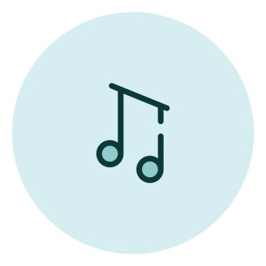 Müzik simgesi, illüstrasyon, beyaz arkaplan üzerindeki vektör.