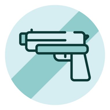 Beyaz arkaplanda silah, illüstrasyon ve vektör olmaması uyarısı.