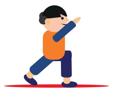 Yoga asana açısı, illüstrasyon, beyaz arkaplan üzerindeki vektör.