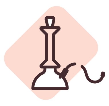 Nargile bağımlılığı, illüstrasyon, beyaz arkaplandaki vektör.