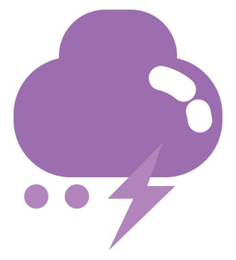 Kış gök gürültüsü, illüstrasyon, beyaz arkaplanda vektör.