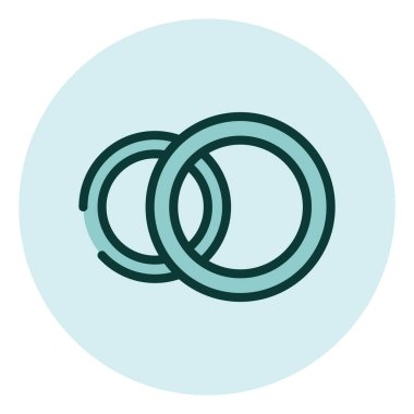 Evlilik yüzükleri, illüstrasyon, beyaz arkaplandaki vektör..