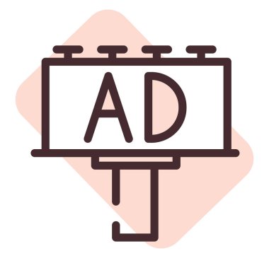 Reklam afişi, illüstrasyon, beyaz arkaplan üzerindeki vektör.