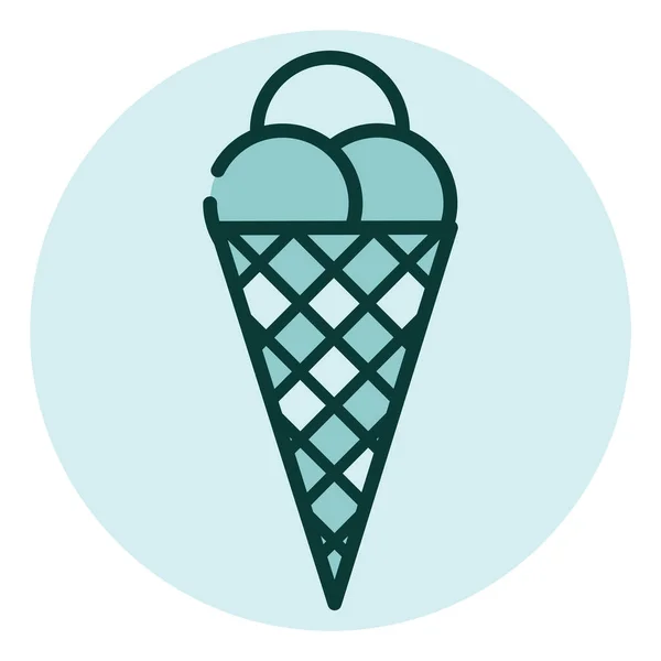 コーン イラスト 白い背景のベクトルのアイスクリーム — ストックベクタ