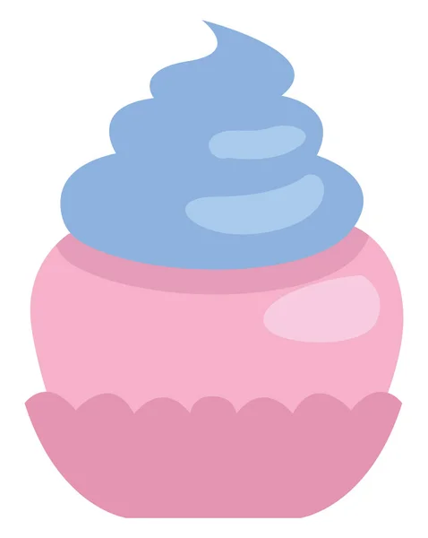Cupcake Mit Sahne Illustration Vektor Auf Weißem Hintergrund — Stockvektor