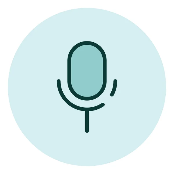 Microphone Icon Illustration Vector White Background — Stock Vector