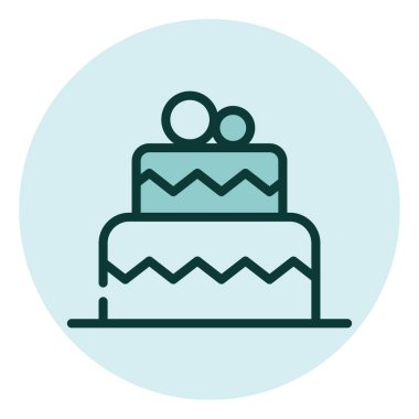 Düğün pastası, illüstrasyon, beyaz arkaplanda vektör.