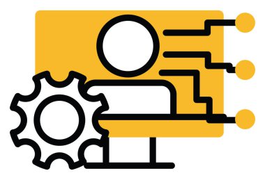 Beyaz arkaplan üzerinde kullanıcı etkileşimi, illüstrasyon, vektör.