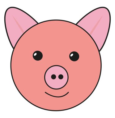 Pembe domuz, illüstrasyon, beyaz arka planda vektör..