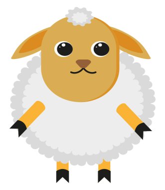 Beyaz koyun, illüstrasyon, beyaz arkaplanda vektör.