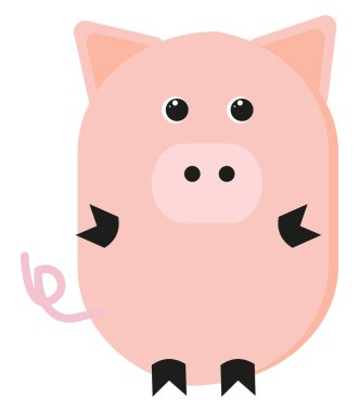 Pembe domuzcuk, illüstrasyon, beyaz arkaplan üzerindeki vektör.