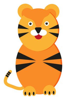 Turuncu kaplan, illüstrasyon, beyaz arka planda vektör..