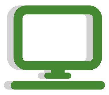 Banka bilgisayarı, illüstrasyon, beyaz arkaplan üzerindeki vektör.