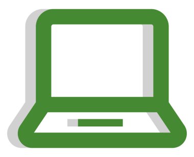 Banka bilgisayarı, illüstrasyon, beyaz arkaplan üzerindeki vektör.