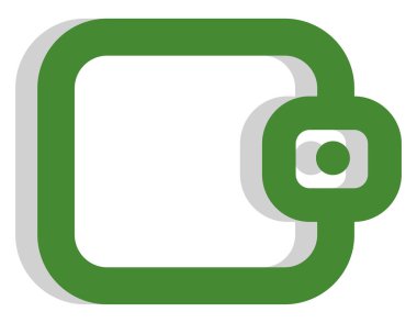 Banka cüzdanı, illüstrasyon, beyaz arkaplan üzerindeki vektör.