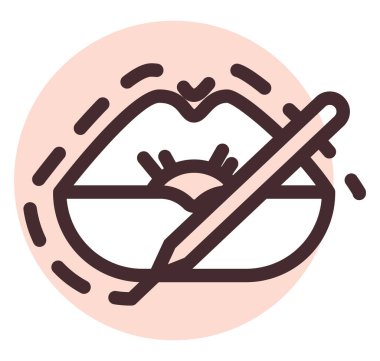 Dudak doldurucu, illüstrasyon, beyaz arkaplan üzerindeki vektör.