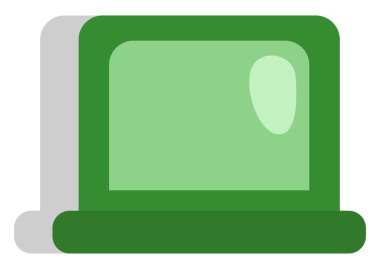 İş bilgisayarı, illüstrasyon, beyaz arkaplan üzerindeki vektör.