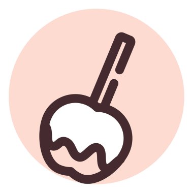 Karamelli elma, illüstrasyon, beyaz arkaplanda vektör.