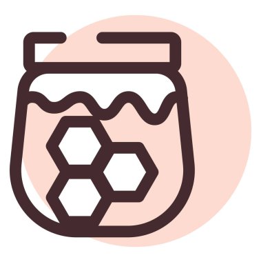 Bir kavanoz bal, illüstrasyon, beyaz arkaplandaki vektör.