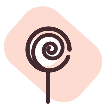 Yuvarlak fuar lolipopu, illüstrasyon, beyaz arka planda vektör.