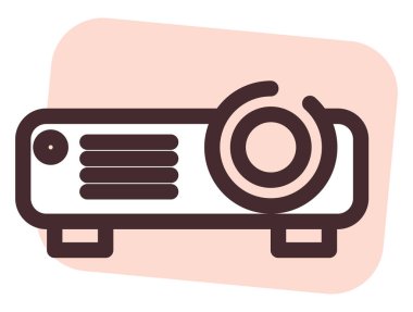 Sinema video projektörü, illüstrasyon, beyaz arkaplan üzerindeki vektör.