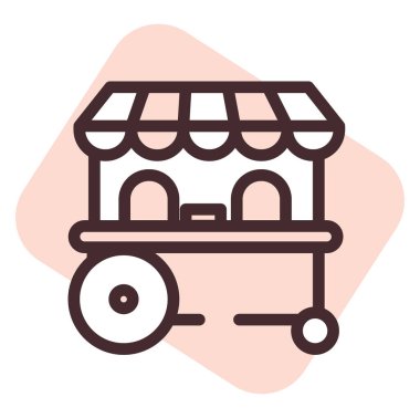 Sirk bileti standı, illüstrasyon, beyaz arka planda vektör.