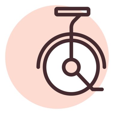 Tek tekerlekli sirk, illüstrasyon, beyaz arkaplan üzerindeki vektör.