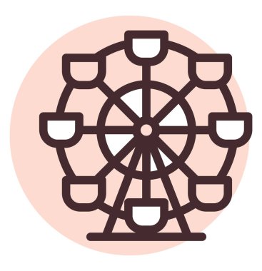 Sirk atlıkarıncası, illüstrasyon, beyaz arkaplan üzerindeki vektör.